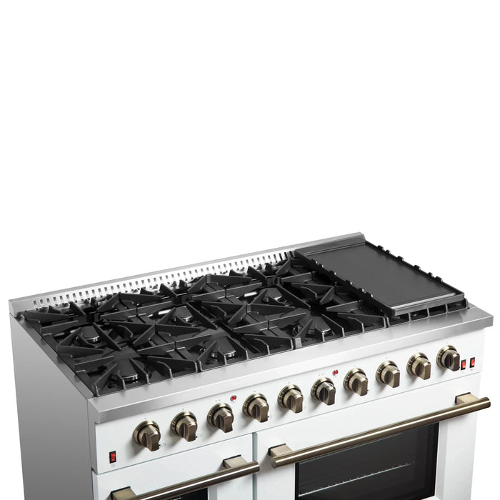 FORNO Galiano 48" Gas on Gas Range FFSGS6244-48WHT