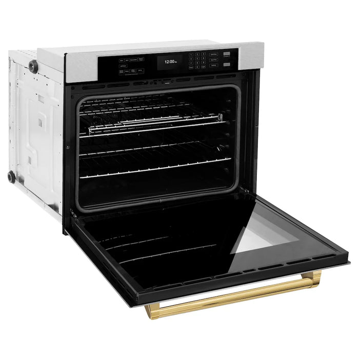 ZLINE 30"Professional True Convection Single Wall Oven, Air Fry, Self Clean, DuraSnow® Gold WASSZ-30-G