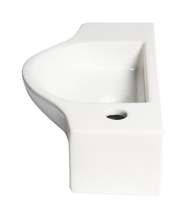 ALFI brand White 18" Small Wall Mounted Ceramic Sink, Faucet Hole ABC114