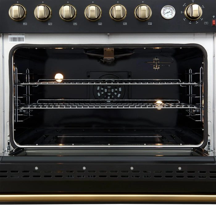 FORNO Marco 36" Gas on Gas Range FFSGS6277-36BLK