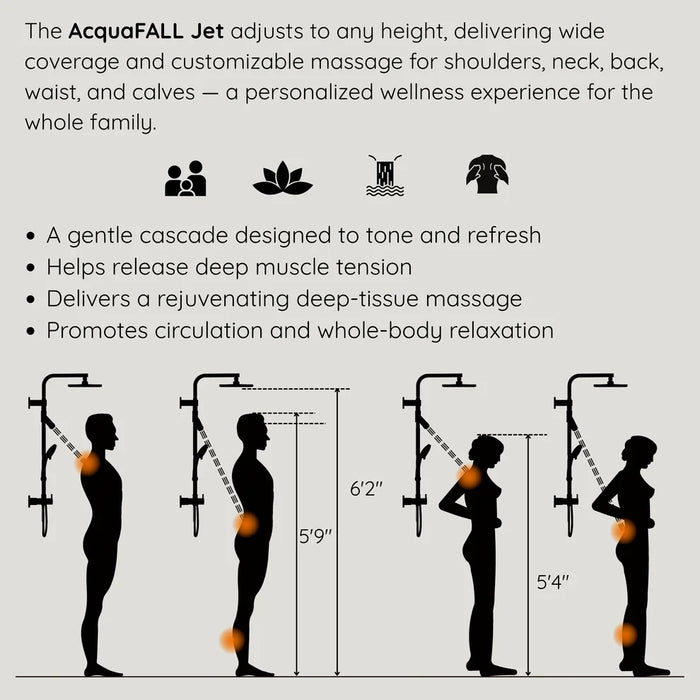 Forno Acqua AcquaFALL Shower, Overhead Rainfall Shower, Handheld Shower Head SCW1CP-S8