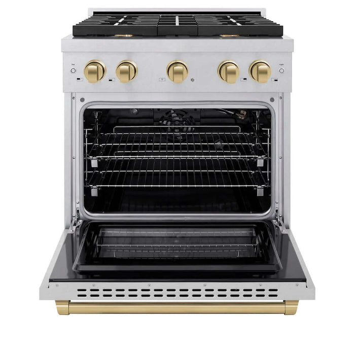 ZLINE 30"Gas Range, Convection Gas Oven , DuraSnow® Champagne Bronze, SGRSZ-30-CB