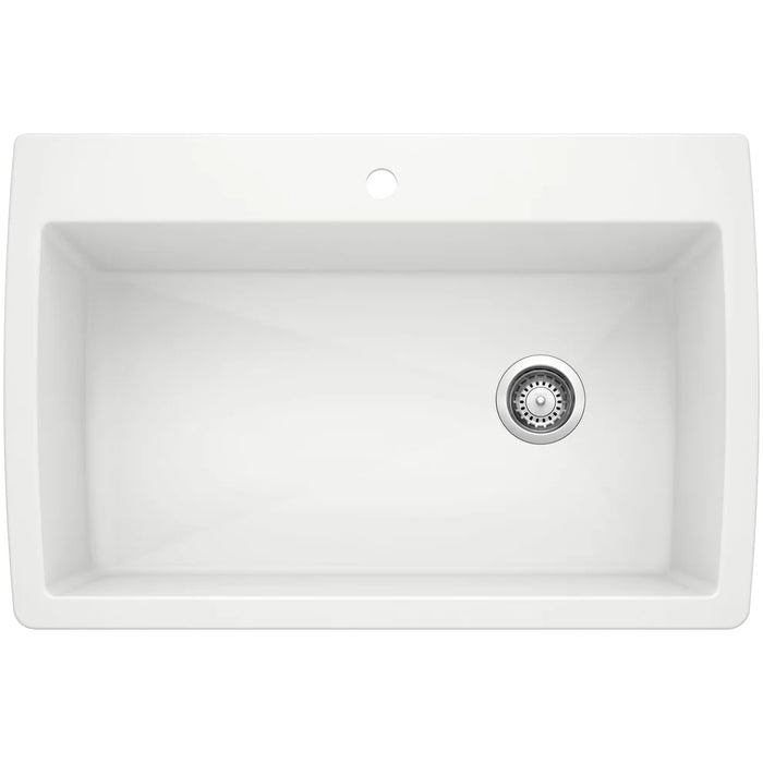 BLANCO Diamond SILGRANIT 33.5" Super Single Dual Mount Kitchen Sink