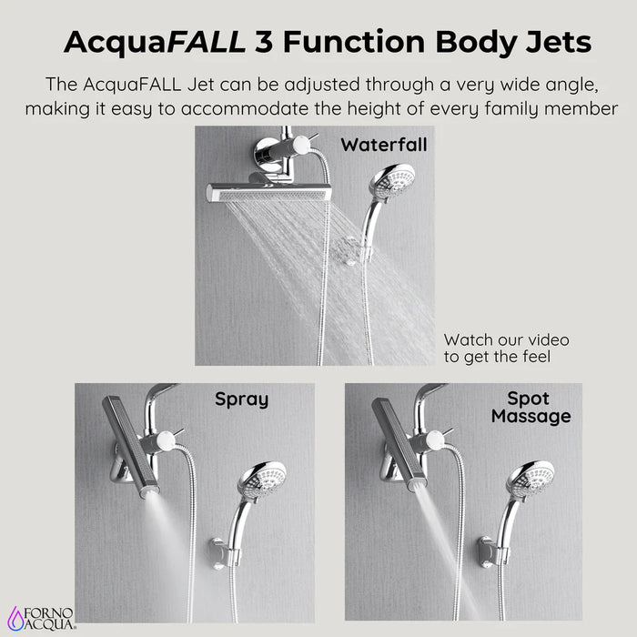 Forno Acqua AcquaFALL Mini Shower Head, Overhead Rainfall Shower SMW1CP-C8