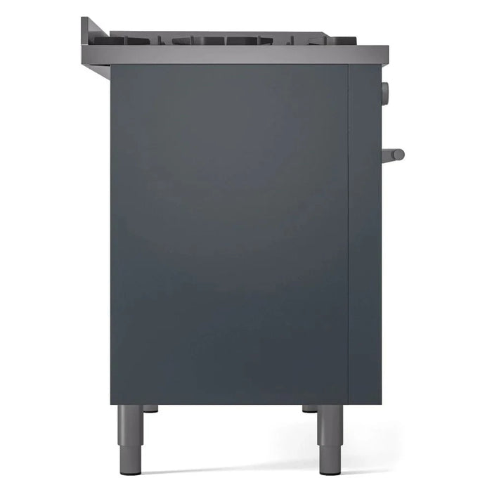 ILVE 48"Professional Plus Dual Fuel Range, Blue Grey UP48FWMPBG