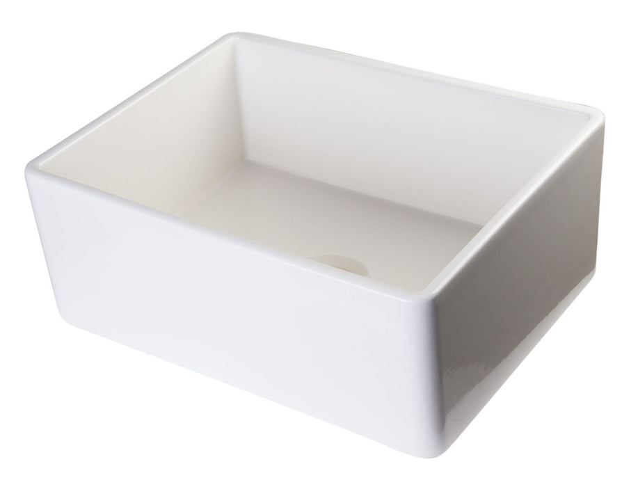 ALFI brand 26" Contemporary Smooth Fireclay Farmhouse Kitchen Sink AB505-W