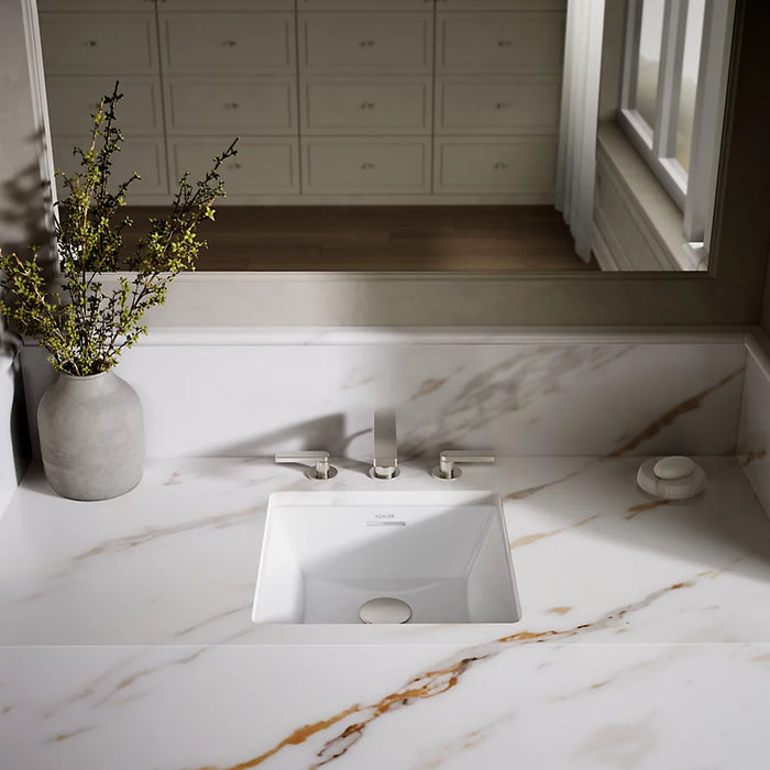 KOHLER Brazn 16-1/4" square undermount bathroom sink K-21056