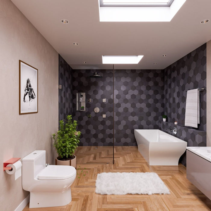 ALFI brand 67" White Rectangular Acrylic Free Standing Soaking Bathtub AB8840