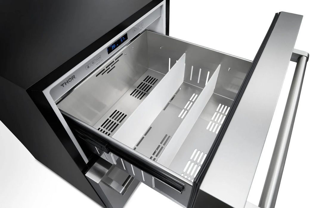 THOR Kitchen 24" Indoor or Outdoor Refrigerator Drawer - Control Panel View
