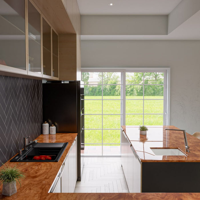 ALFI brand 34" Granite Composite Workstation Step Sink, Accessories AB3418DBDI