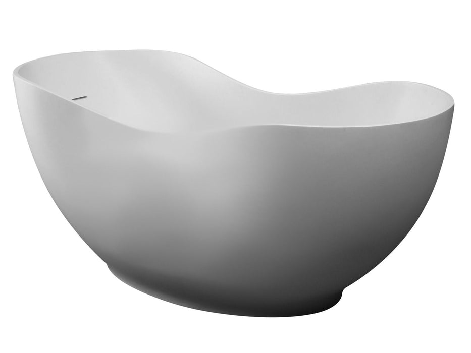 ALFI brand 66" White Solid Surface Smooth Resin Soaking Bathtub AB9949