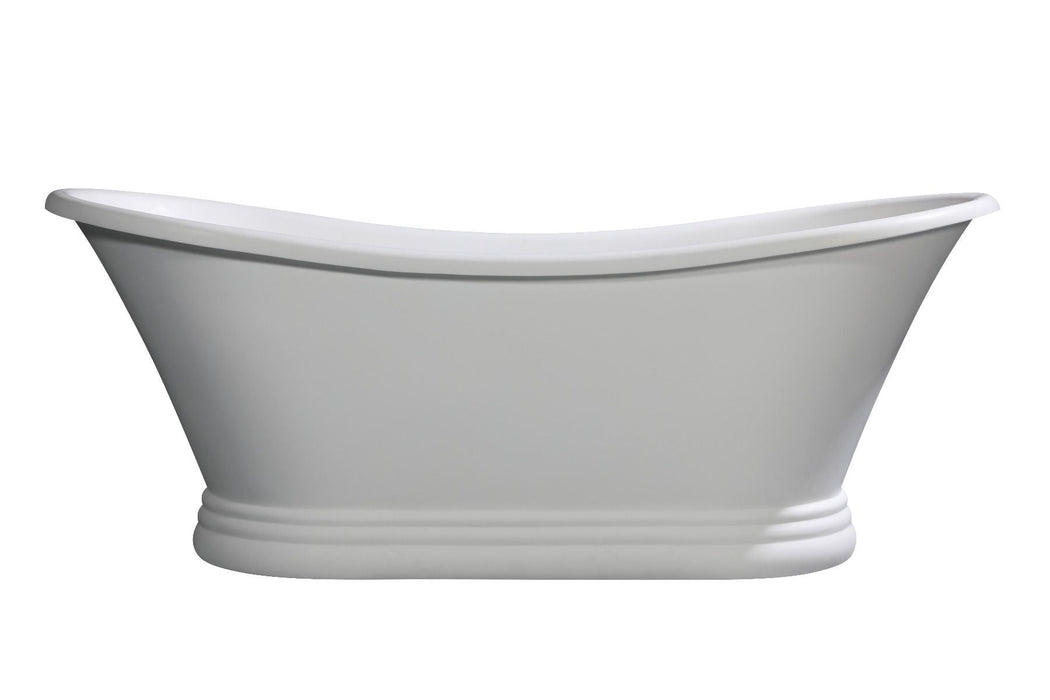ALFI brand 67" White Matte Pedestal Solid Surface Resin Bathtub AB9950