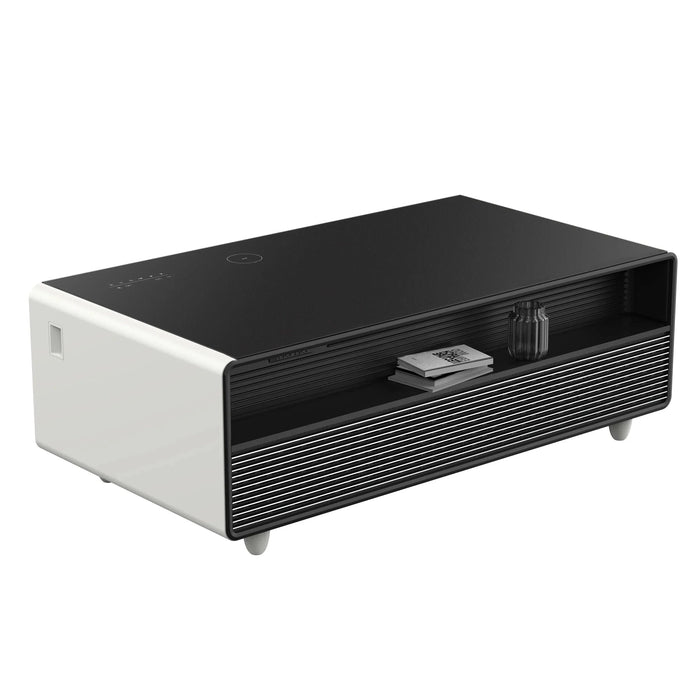 FORNO Evoluto 51" Smart Coffee Table – Dual Fridge Drawers Black in White FCTFR7006-51WHT