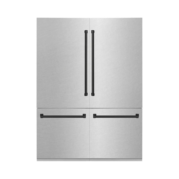 ZLINE Autograph Edition French Door Built-In Bottom Freezer Refrigerator, Water Dispenser, Ice Maker, Satin Stainless Steel, Accents RBIVZ-SN