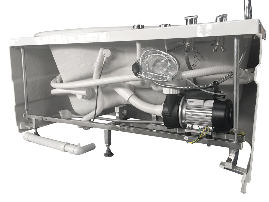 EAGO 57'' White Acrylic Jetted Whirlpool Bathtub, Fixtures AM175-L