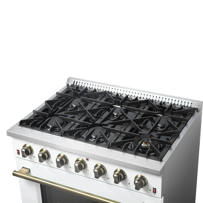 FORNO Galiano 36" Gas on Gas Range FFSGS6244-36WHT
