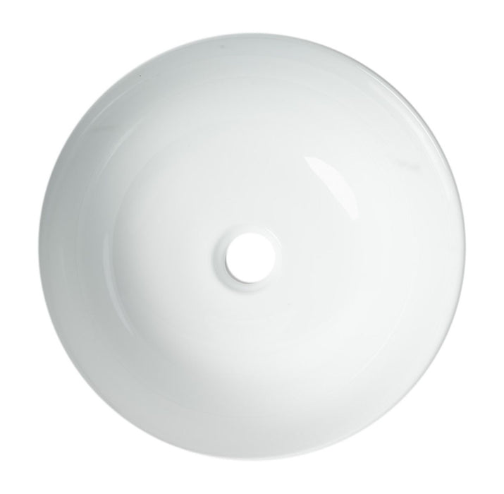ALFI brand Black & White 15" Round Vessel Above Mount Ceramic Sink ABC906