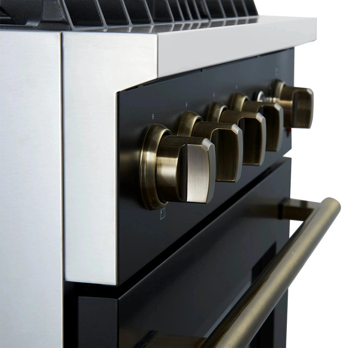 FORNO Marco 30" Gas on Gas Range FFSGS6277-30BLK