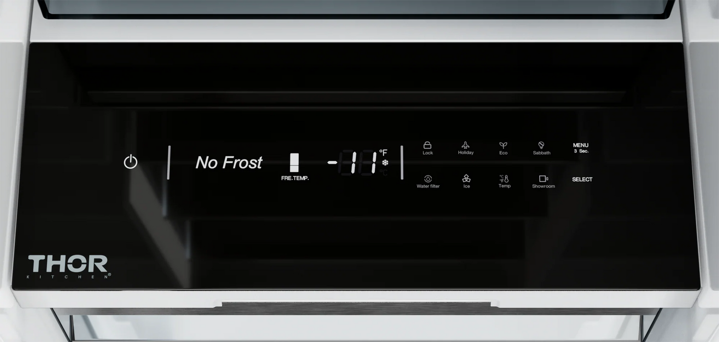 THOR Kitchen X-Series 18" Panel Ready Built-In Freezer Column, Automatic Ice Maker - Control Panel View