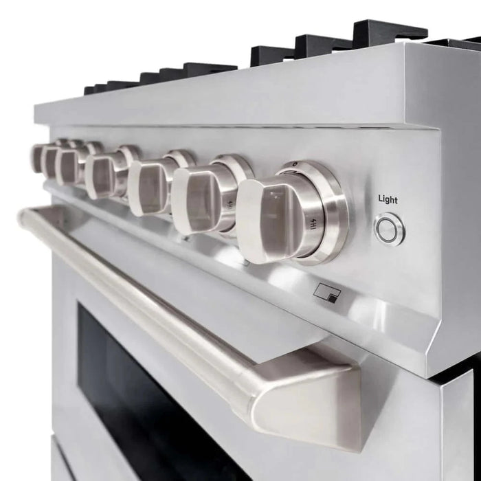 ZLINE 36" Classic Gas Range, Convection Gas Oven, Stainless Steel, Brass Burners, CGR-BR-36