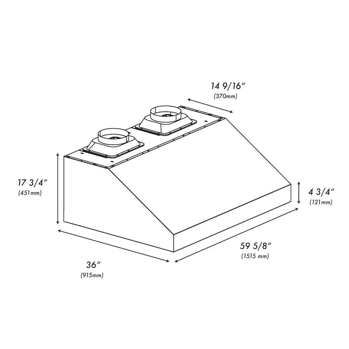 ZLINE Under Cabinet Outdoor Grill Hood GOU1-60