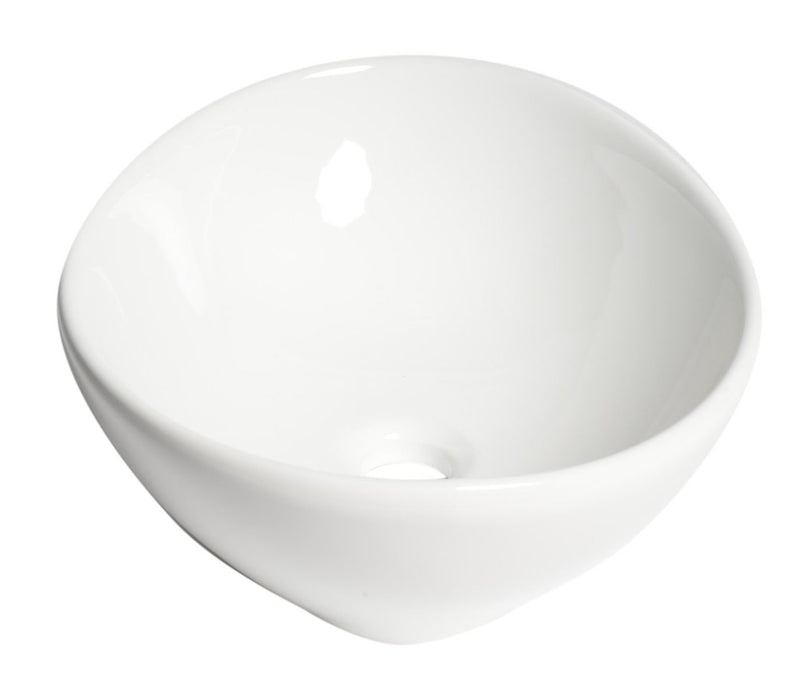 ALFI brand White 16" Egg Shape Above Mount Ceramic Sink ABC913
