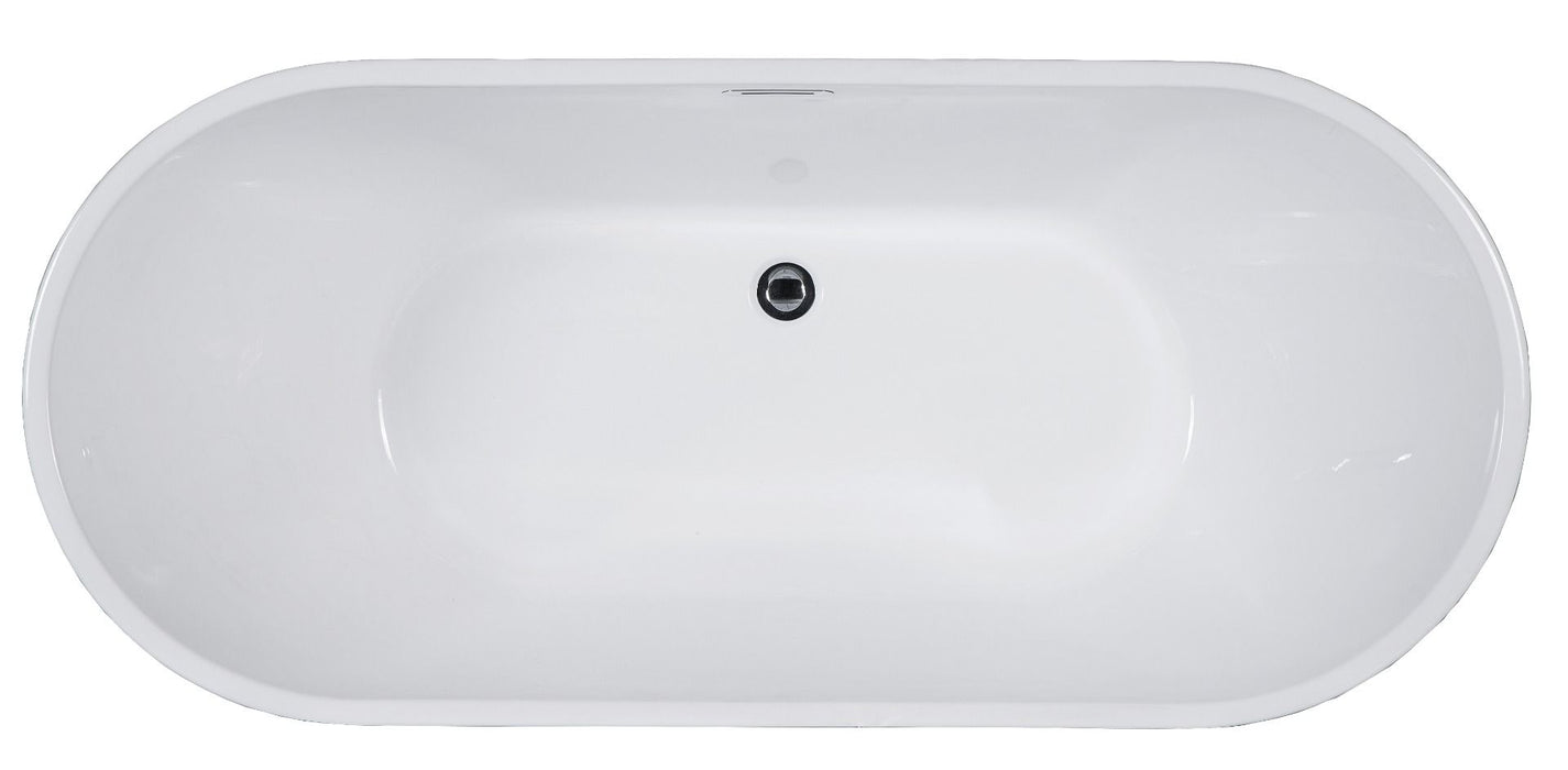 ALFI brand 67" White Oval Acrylic Free Standing Soaking Bathtub AB8839