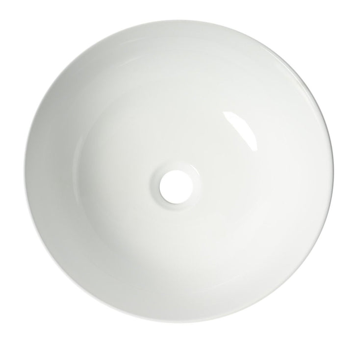 ALFI brand White 15" Round Vessel Bowl Above Mount Ceramic Sink ABC905