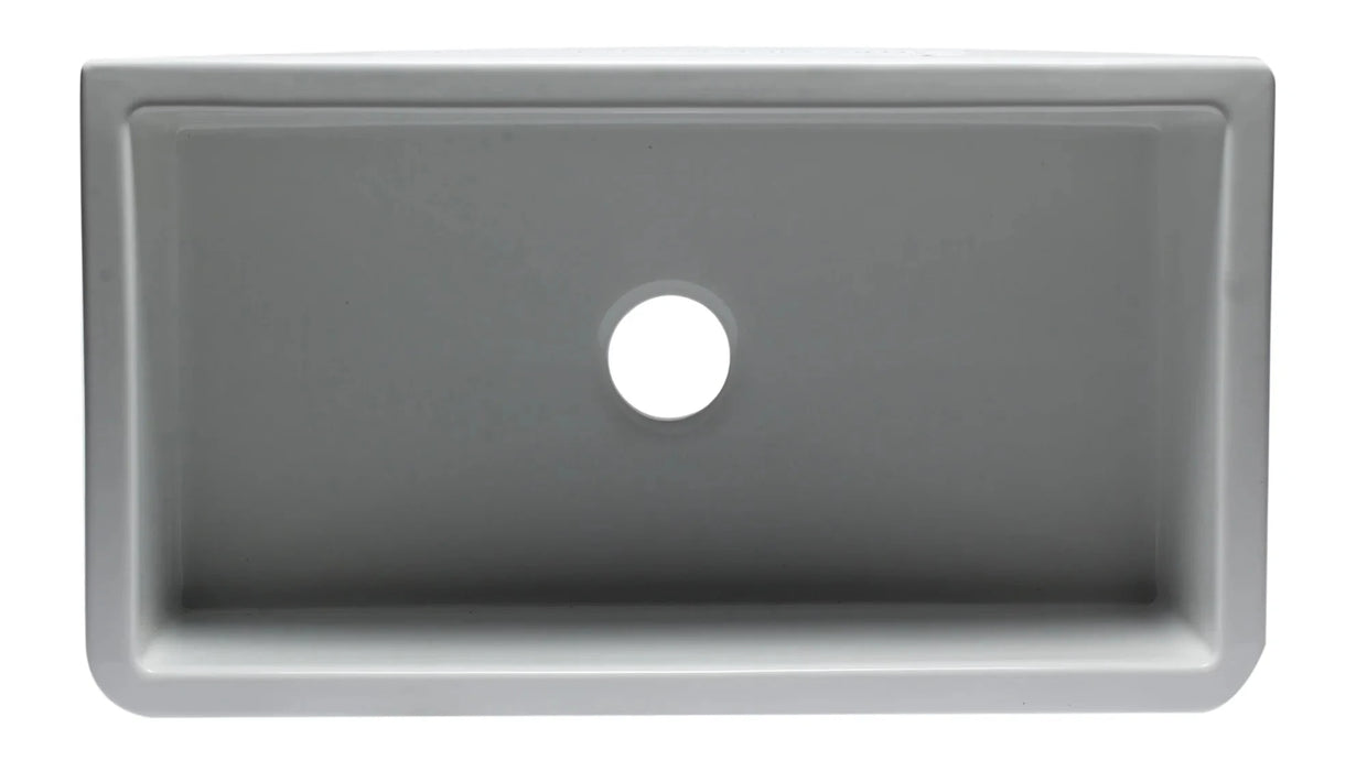 ALFI brand 33" Smooth Solid Thick Wall Fireclay Single Bowl Farm Sink AB3318SB-W