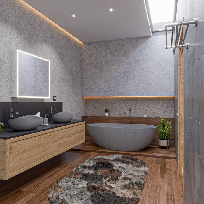 ALFI brand 23" Solid Concrete Wavy Oval Above Mount Vessel Sink ABCO23O