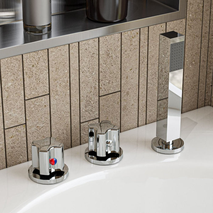 EAGO 6 ft Right Drain Acrylic White Whirlpool Bathtub, Fixtures AM189ETL-L