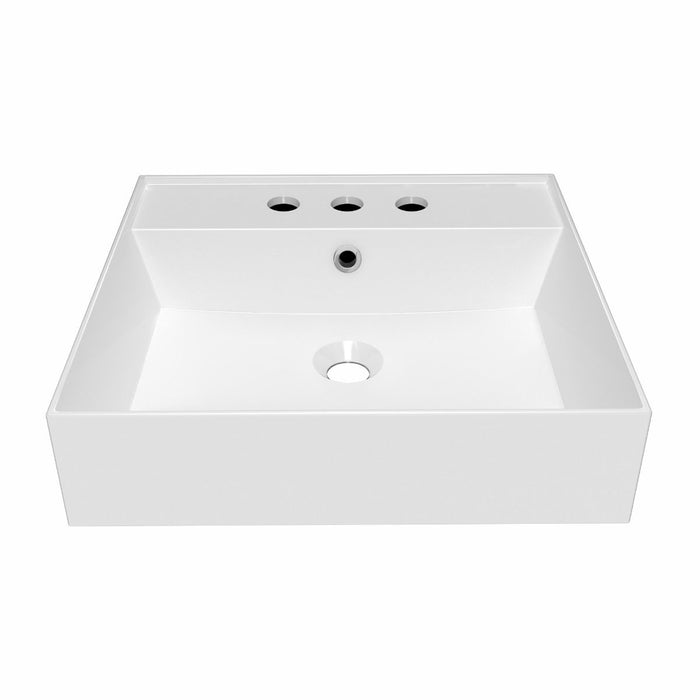 Whitehaus 20" Rectangular Basin, Single Faucet Drilling, Overflow B-AG51-1H
