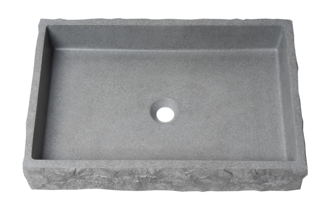 ALFI brand 24" Solid Concrete Chiseled Style Above Mount Vessel Sink ABCO24R