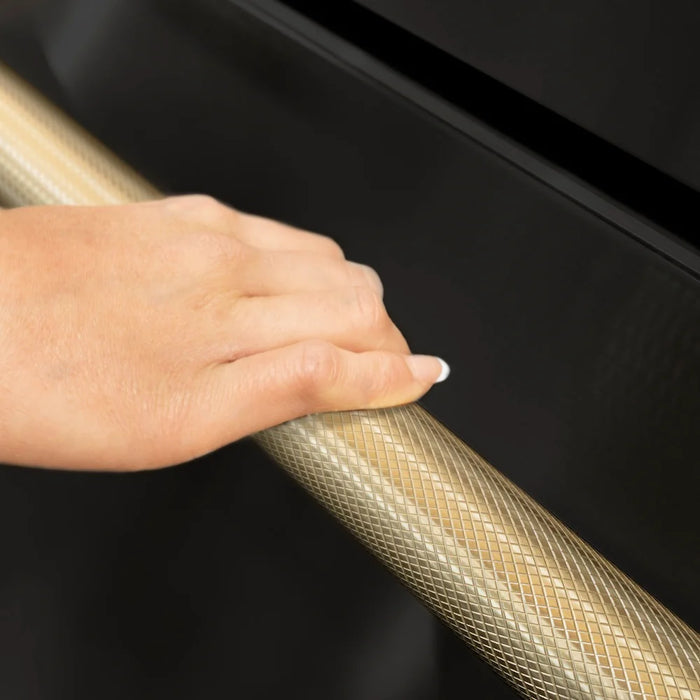 ZLINE Autograph Edition 36" Standard-Depth French Door External Water Dispenser Refrigerator, Dual Ice Maker, Fingerprint-Resistant Black Stainless Steel, Helix Handles RSMZ-W36-BS-KCB