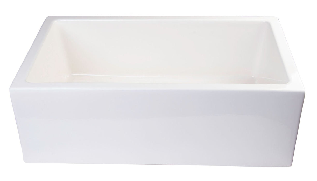 ALFI brand 30" Smooth Solid Thick Wall Fireclay One Bowl Farm Sink AB3018SB