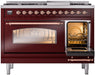 ILVE Nostalgie II 48" Dual Fuel Liquid Propane Range, Burgundy, Copper Trim ILVE UP48FNMPBUPLP ILVE