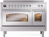 ILVE Nostalgie II 48" Electric, Range, Stainless Steel, Chrome Trim UPI486NMPSSC ILVE