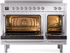 ILVE Nostalgie II 48" Electric, Range, Stainless Steel, Chrome Trim UPI486NMPSSC ILVE