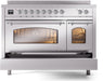 ILVE Nostalgie II 48" Electric, Range, Stainless Steel, Chrome Trim UPI486NMPSSC ILVE