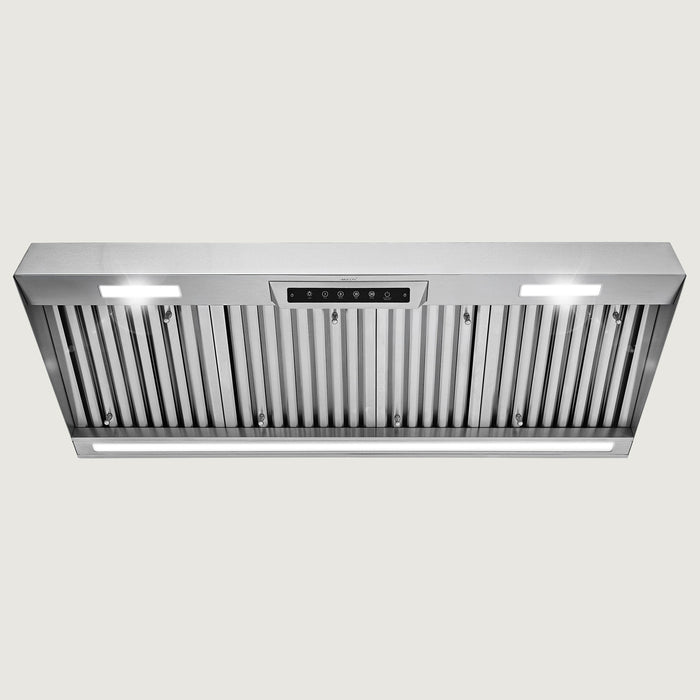 Nauxus 48" Built-In Range Hood Insert – 1200 CFM Stainless Steel Hood with Touch & Gesture Control, 3CCT LED & LED Night Lights