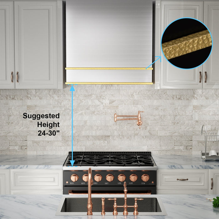 Akicon 30" Stainless Steel Wall Mount Range Hood with 600 CFM Vent Hood - AK-HS30HB