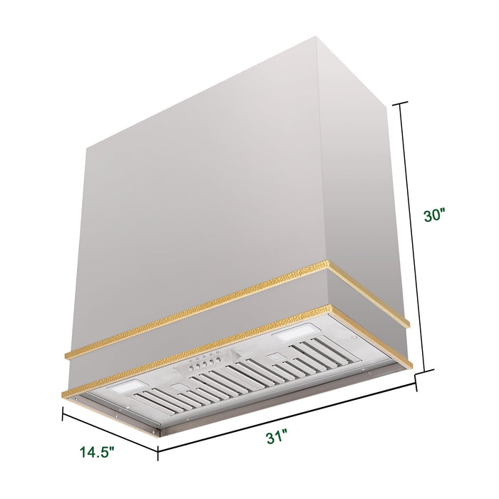 Akicon 30" Stainless Steel Wall Mount Range Hood with 600 CFM Vent Hood - AK-HS30HB