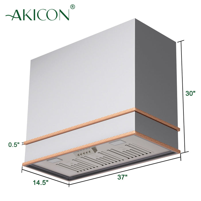 Akicon 36" Stainless Steel Wall Mount Range Hood with 600 CFM Vent Hood - AK-HS36HB-BS