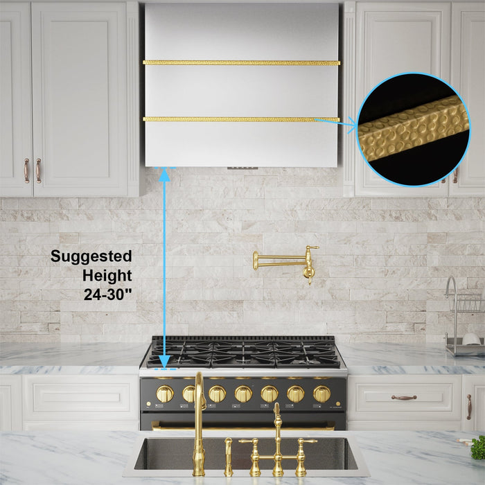 Akicon 36" Stainless Steel Wall Mount Range Hood with 600 CFM Vent Hood - AK-HS36HC-BS