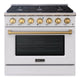 36" Slide-in Freestanding Professional Style Gas Range with 5.2 Cu. Ft. Oven, 6 Burners — AK-JK36A1-WG