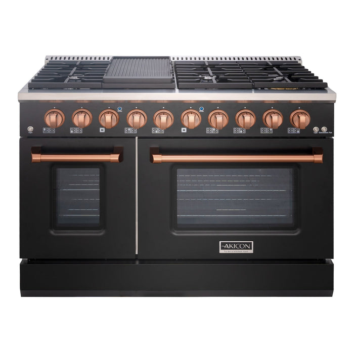 48" Slide-in Freestanding Professional Style Gas Range with 6.7 Cu. Ft. Oven, 8 Burners — AK-JK48A1-BG