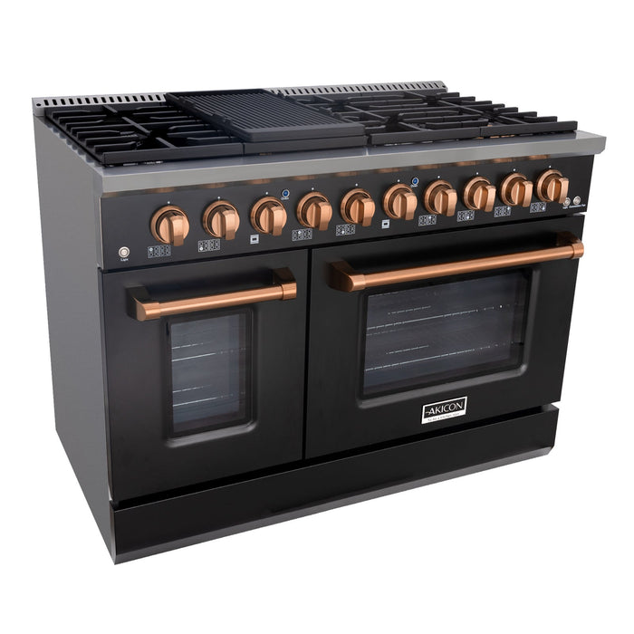 48" Slide-in Freestanding Professional Style Gas Range with 6.7 Cu. Ft. Oven, 8 Burners, AK-JK48A1-B