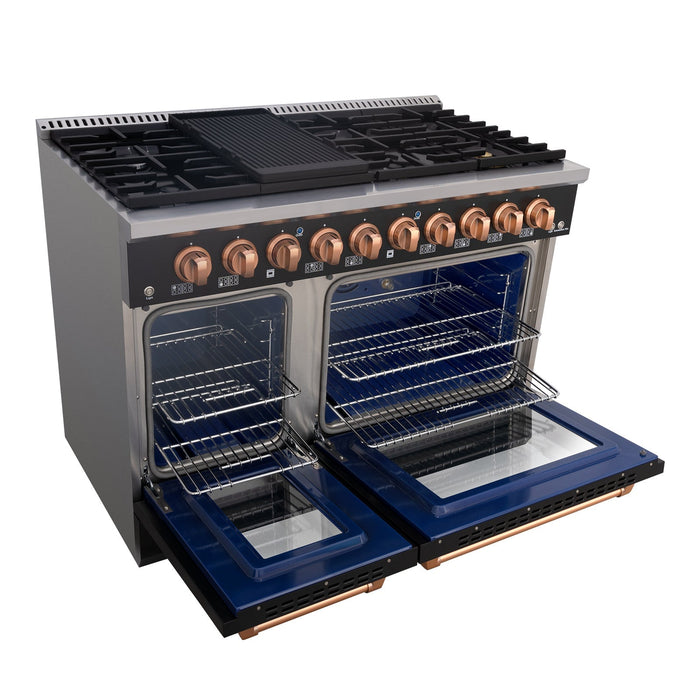 48" Slide-in Freestanding Professional Style Gas Range with 6.7 Cu. Ft. Oven, 8 Burners