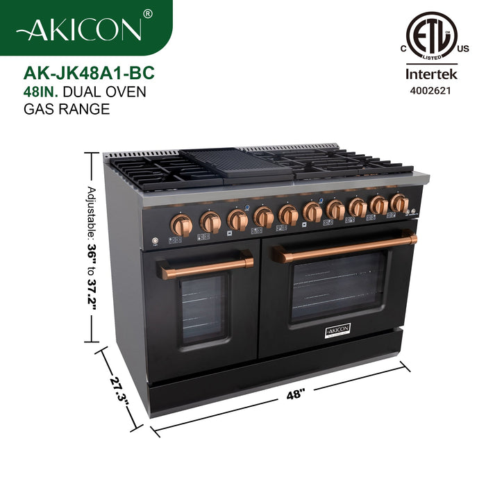 48" Slide-in Freestanding Professional Style Gas Range with 6.7 Cu. Ft. Oven, 8 Burners