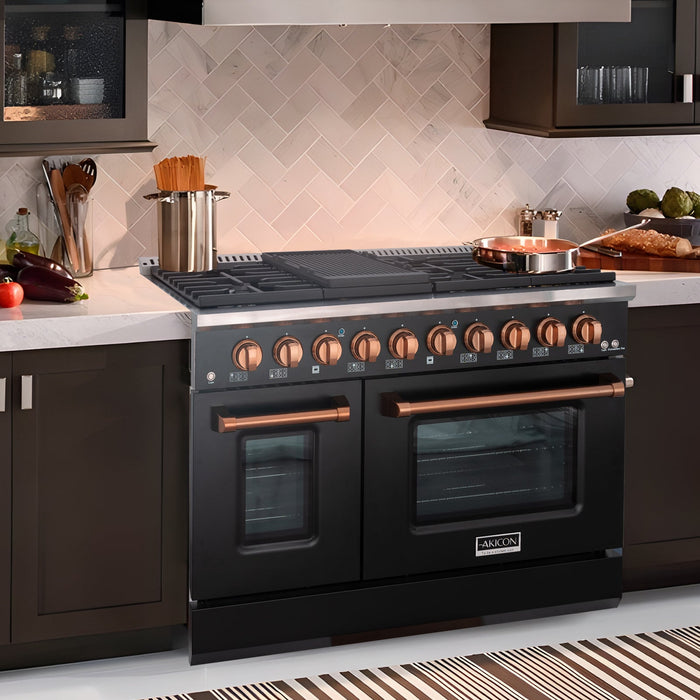 48" Slide-in Freestanding Professional Style Gas Range with 6.7 Cu. Ft. Oven, 8 Burners, AK-JK48A1-B
